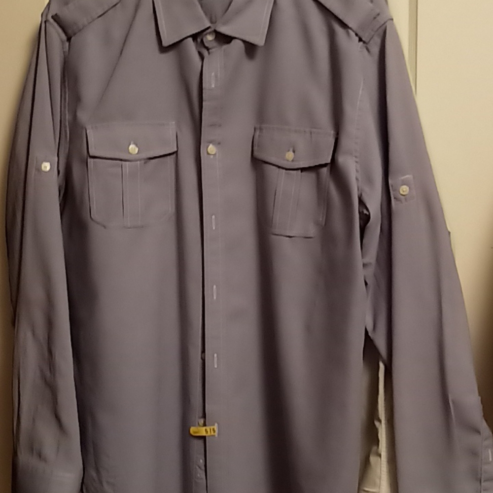 Men's Michael Kors chambray, military-style, button down size XL